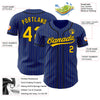 Maxcorners Custom Royal Yellow Pinstripe Black Authentic Baseball Jersey LM2605