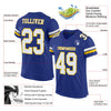 Maxcorners Custom Royal White-Yellow Mesh Authentic Football Jersey LM2605