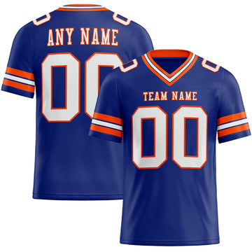 Maxcorners Custom Royal White-Orange Authentic Football Jersey LM2605