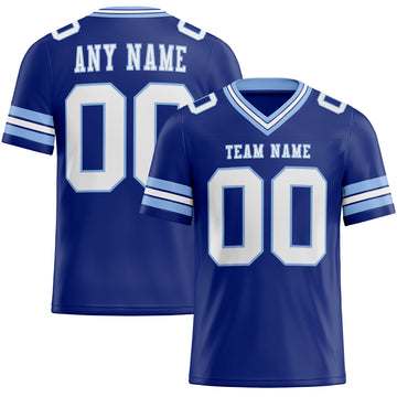 Maxcorners Custom Royal White-Light Blue Authentic Football Jersey LM2605