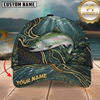 Maxcorners Golden Stream Flow Custom Name Fishing Cap