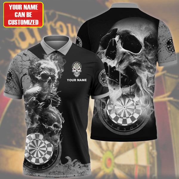 Max Corners Darts Color Flame Skull Multicolored 3D Personalized Sport Jersey Polo Shirt