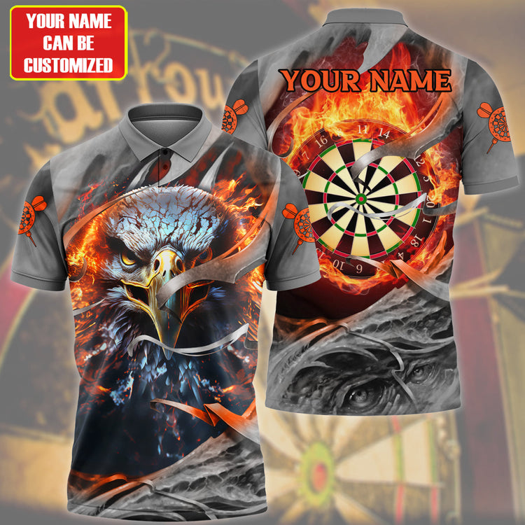 Maxcorners Flame Eagle 2 Darts Personalized Name 3D Shirt