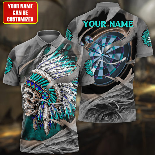 Max Corners Native Skull Darts Multicolored 3D Personalized Sport Jersey Polo Shirt