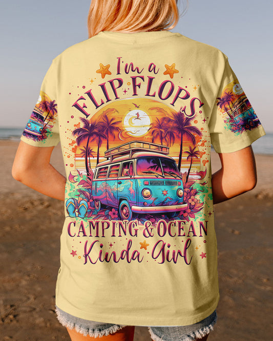 Maxcorners Flip Flops Camping Ocean Kinda Girl All Over Print LM2101
