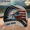 Maxcorners Patriotic American Flag Hooked On Freedom Customized Name Fishing Cap