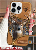 Maxcorners Deer Hunting Zip Pattern Personalized Name Phone Case