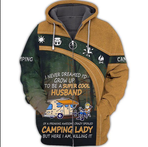 Maxcorners Camping Shirt Be A Super Sexy Husband All Over Printed For Camping Lovers All Over Print 3D