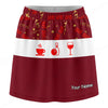 Maxcorners Customized Bowling Trouser Skirts With Shorts Underneath, Festive Christmas Ho Skorts With Pockets