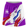 Maxcorners Customized Bowling Trouser Skirts With Shorts Underneath, Bowling Abstract Yellow Blue Stripes Skorts With Pockets
