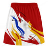 Maxcorners Customized Bowling Trouser Skirts With Shorts Underneath, Bowling Abstract Yellow Blue Stripes Skorts With Pockets