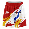 Maxcorners Customized Bowling Trouser Skirts With Shorts Underneath, Bowling Abstract Yellow Blue Stripes Skorts With Pockets