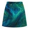 Maxcorners Customized Bowling Trouser Skirts With Shorts Underneath, Bowling Glowing Peacock Feather Skorts With Pockets