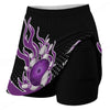 Maxcorners Customized Bowling Trouser Skirts With Shorts Underneath, Bowling Purple Flame Skorts With Pockets