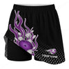 Maxcorners Customized Bowling Trouser Skirts With Shorts Underneath, Bowling Purple Flame Skorts With Pockets