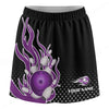 Maxcorners Customized Bowling Trouser Skirts With Shorts Underneath, Bowling Purple Flame Skorts With Pockets