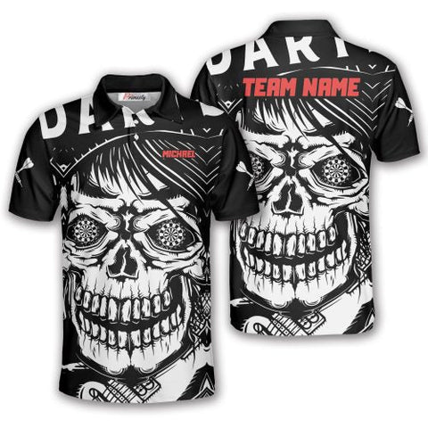 Maxcorners Skull Rage Black White Custom Darts Shirts