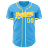 Maxcorners Custom Sky Blue Yellow-White Authentic Baseball Jersey LM2605