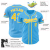 Maxcorners Custom Sky Blue Yellow-White Authentic Baseball Jersey LM2605