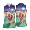 Maxcorners Women's Santa Night Golf Scene Golf Shirt, Christmas Golf Shirt, Women’s Golf Apparel LM1507