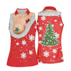 Maxcorners Funny Santa Costume Snowflake Christmas Golf Shirt, Women's Golf Tops, Printed Golf Shirt LM1507