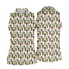 Maxcorners Cute Potted Cactus Pattern Golf Polo Shirt, Ladies Golf Tops, Women's Golf Polo LM1507