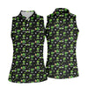 Maxcorners Three Leaf Clover Golf And Beer St Patrick's Day Black Golf Shirt, Women's Golf Shirts, Ladies Golf Polos