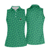 Maxcorners Vitamin G Shamrock Pattern Golf And Beer Green Golf Shirt, St Patrick's Day Golf Shirt, Women's Golf Shirts