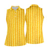 Maxcorners Realistic Sweet Corn Cob Print Design Golf Shirt, Women's Golf Shirt, Hawaiian Golf Shirt, Golf Polo For Women LM1507