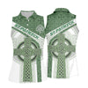 Maxcorners St Patrick's Day Celtic Knotwork Pattern Shamrock Golf Shirt, Women's Golf Tops, Ladies Golf Polos