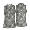 Maxcorners Grey Camo Chihuahua Dog Pattern Golf Polo Shirt, Women's Golf Shirt, Ladies Polo Shirt, Womens Golf Top LM1507