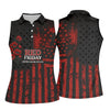 Maxcorners Red Friday American Flag Poppy Golf Polo Shirt, Ladies Golf Shirt, Golf Tops For Women LM1507