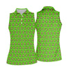 Maxcorners Green St Patrick's Day Funny Adult Shamrock Golf Shirt, Women's Golf Tops, Ladies Golf Polos