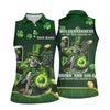 Maxcorners Irish Skull Leprechaun Hat Dark Beer Green St Patrick's Day Women's Golf Tops, Ladies Golf Polos