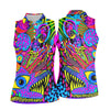 Maxcorners Neon Psychedelic Abstract Eye Pattern Golf Shirt, Women's Golf Tops, Women’s Golf Apparel, Performance Golf Shirt LM1507
