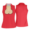 Maxcorners Red Funny Dickhead Faux Chest Golf Shirt, Funny Halloween Shirt, Women’s Golf Apparel LM1507