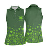 Maxcorners Shenanigans Coordinator Golf Ball Pattern St Patrick Day Green Golf Shirt, Women's Golf Tops, Ladies Golf Polos