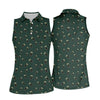 Maxcorners Dark Stout Beer St Patrick's Day Green Shamrock Golf Shirt, Ladies Golf Tops, Golf Shirt For Women