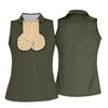 Maxcorners Olive Green Funny Dickhead Faux Chest Golf Shirt, Golf Tops For Women, Women’s Golf Apparel LM1507