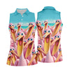 Maxcorners Funny Pink Pelican Beach Crowd Golf Shirt, Women's Golf Shirt, Hawaiian Golf Shirt, Golf Polo For Women LM1507