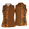 Maxcorners Orange Tiger Stripe Split Pattern Golf Shirt, Women's Golf Tops, Ladies Golf Shirts, Printed Golf Shirt LM1507