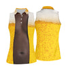 Maxcorners Beer Pint Illusion Pattern Golf Shirt, Women's Golf Shirt, Hawaiian Golf Shirt, Golf Polo For Women LM1507