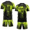 Maxcorners Custom Neon Green Black Sublimation Soccer Uniform Jersey LM2605