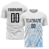 Maxcorners Custom White Black-Light Blue Sublimation Soccer Uniform Jersey LM2605