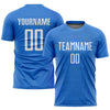 Maxcorners Custom Light Blue White Sublimation Soccer Uniform Jersey LM2605