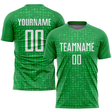 Maxcorners Custom Kelly Green White Sublimation Soccer Uniform Jersey LM2605
