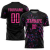 Maxcorners Custom Black Pink-Light Blue Sublimation Soccer Uniform Jersey LM2605