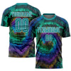 Maxcorners Custom Tie Dye Teal-White Elite Sublimation Soccer Uniform Jersey LM2605