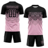Maxcorners Custom Light Pink Black Sublimation Soccer Uniform Jersey LM2605