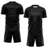 Maxcorners Custom Black Gray Sublimation Soccer Uniform Jersey LM2605